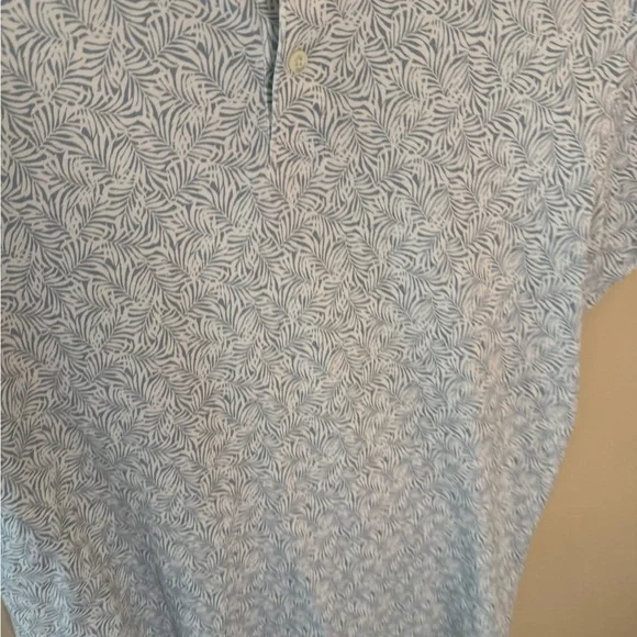 Faherty Reserve Movement Polo Light Blue Palm Stretch Performance Shirt size L - Picture 4 of 8